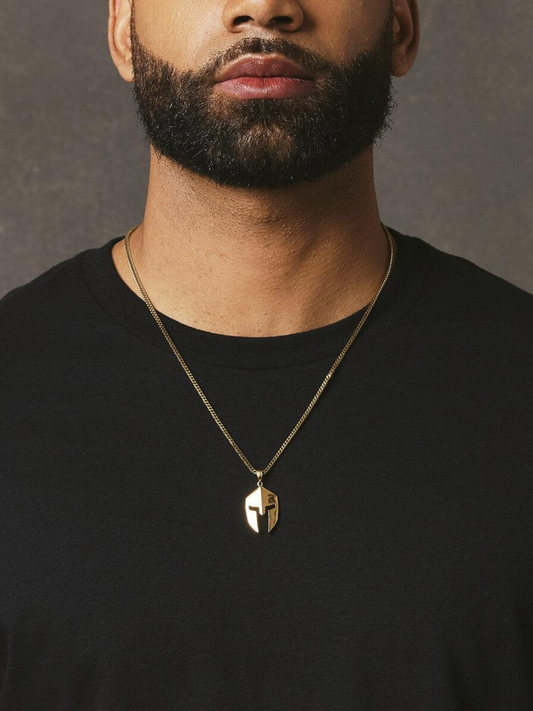 Men's Sparton Valor Pendant in 18K Gold Plating, 22'' Long Chain