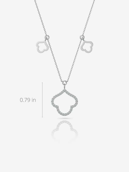 Silver Iconic Pendant Necklace, Rhodium Plated - Verozi