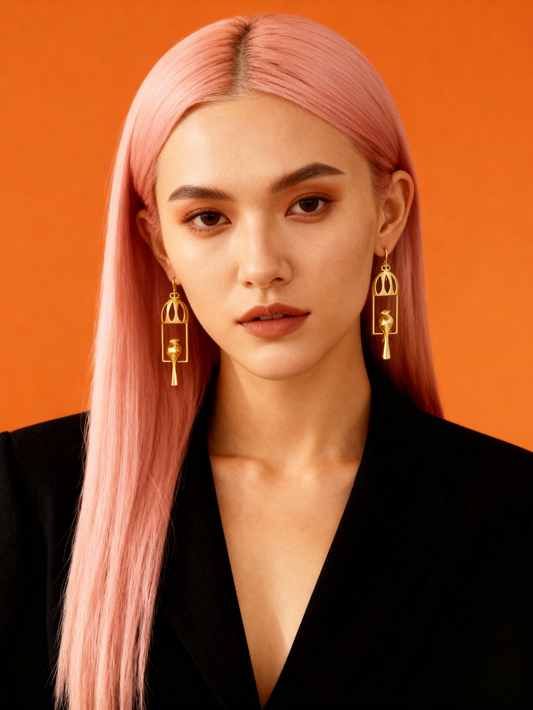 Aurelia Aviary Drop Earrings in 18K Gold Plating