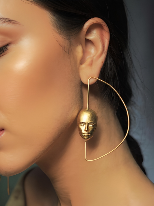 Aureum Sculpture Earrings in 18K Gold Plating