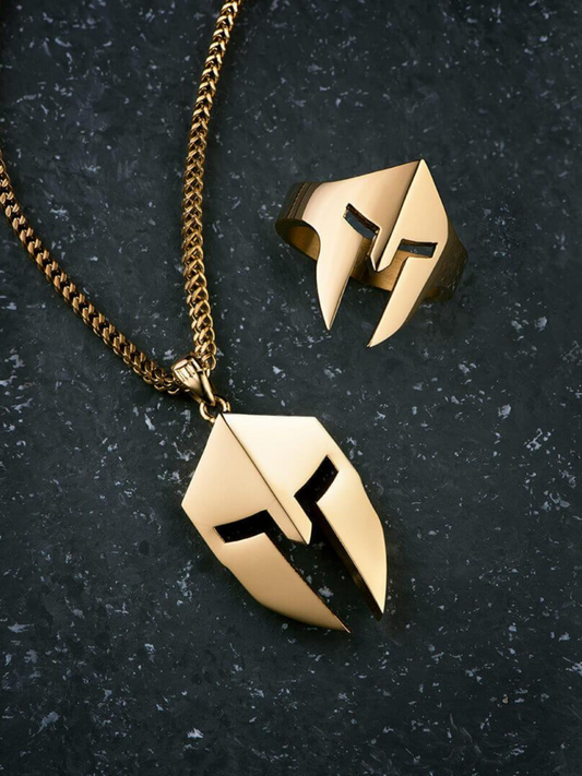 Men's Sparton Valor Pendant in 18K Gold Plating, 22'' Long Chain