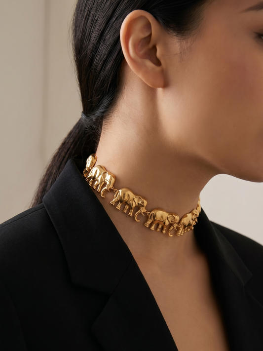 Elevara Choker Necklace, 18K Gold Plated