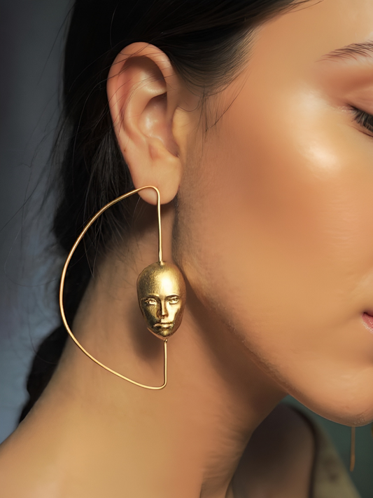 Aureum Sculpture Earrings in 18K Gold Plating