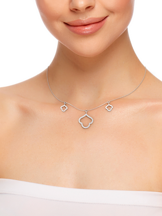 Silver Iconic Pendant Necklace, Rhodium Plated - Verozi