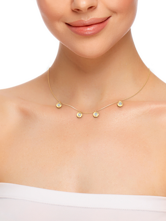 Silver Versatile Round Necklace, 18K Gold Plated - Verozi
