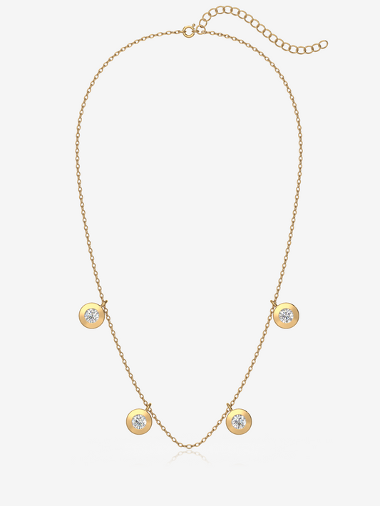 Silver Versatile Round Necklace, 18K Gold Plated - Verozi