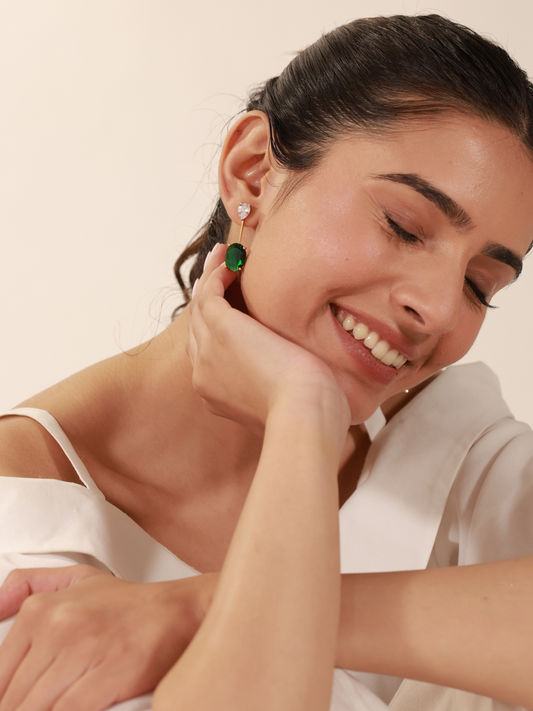 Emeralda Earrings in 18K Gold Plating