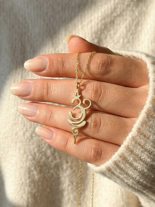 Eternal Om Necklace, 18K Gold Plated 1 Micron Thickness