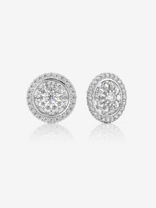 Sterling Silver Eternal Radiance Earrings, Rhodium Plated