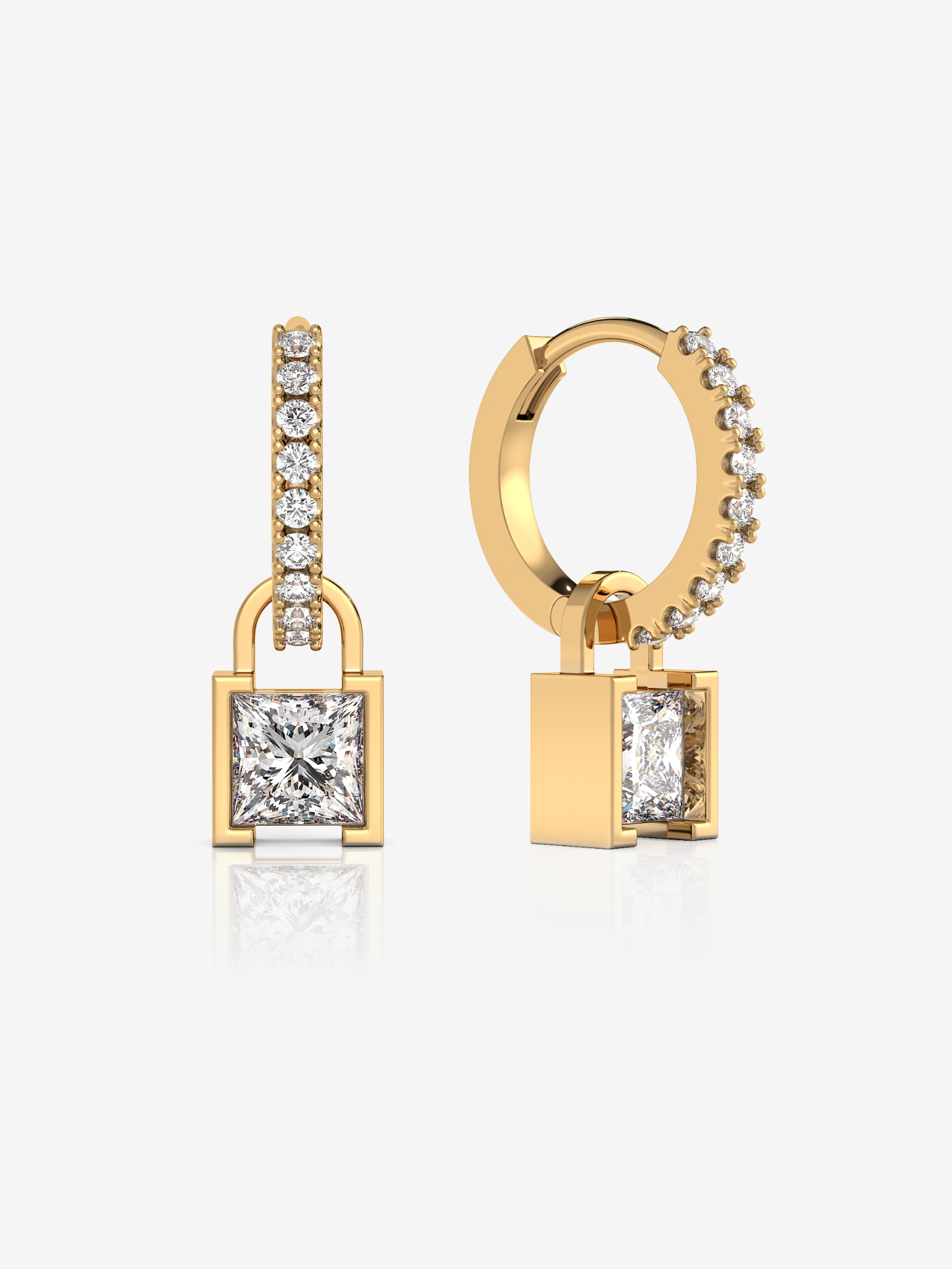 14K .60ct Yellow Gold Diamond Secure Lock 25 mm Hoop Earring | Castle  Couture Fine Jewelry | Manalapan, NJ