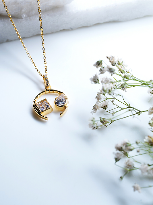 Fusion Circle Necklace 925 Sterling Silver and 18K Gold Plated
