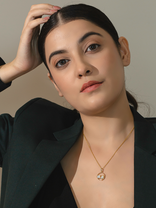 Fusion Circle Necklace 925 Sterling Silver and 18K Gold Plated - Verozi