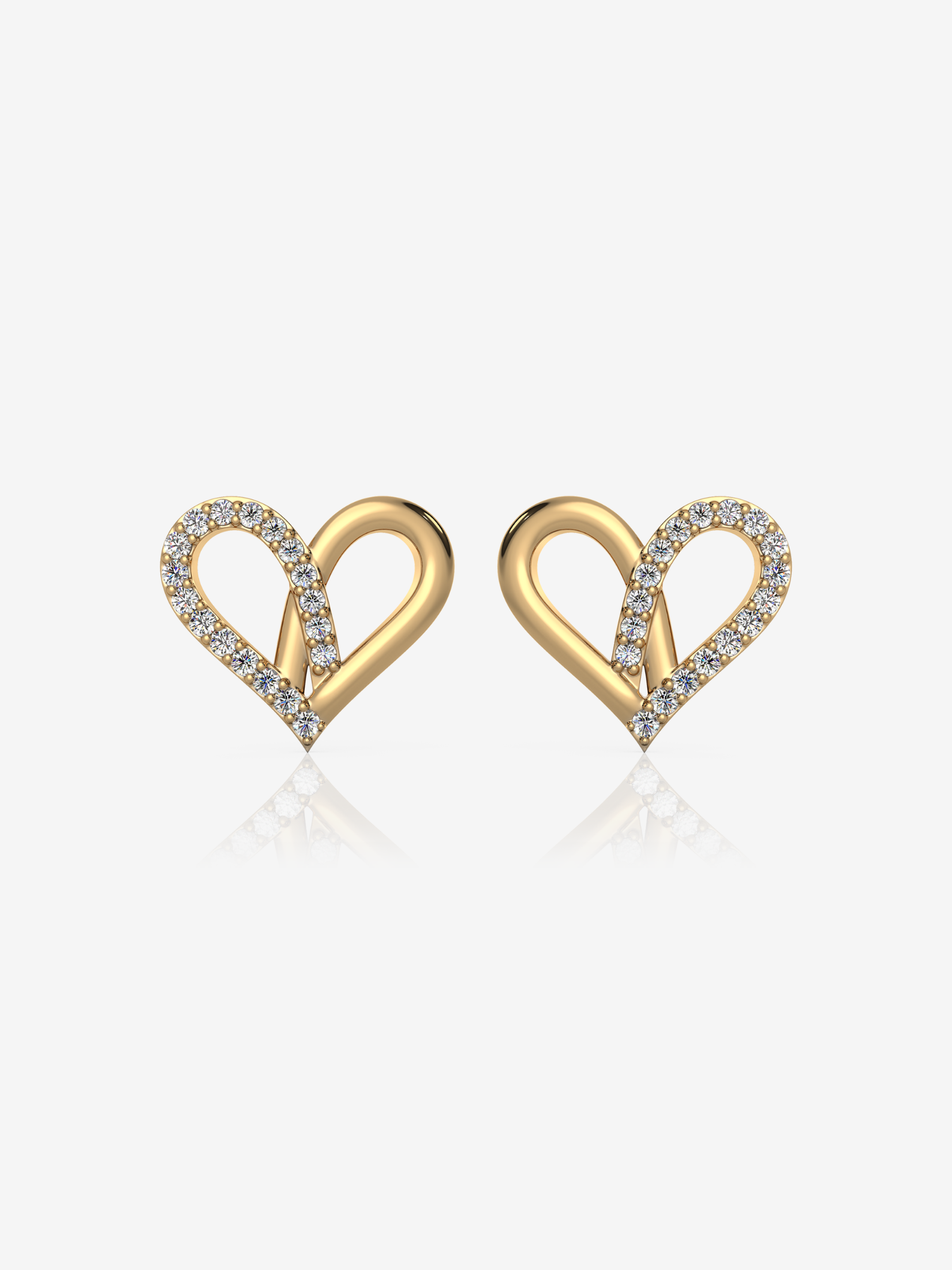 Seek Shine Hali Heart CZ Earrings 18K Gold Stainless Steel