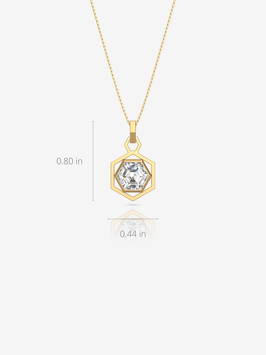 Hexagon Bold Necklace 925 Sterling Silver and 18K Gold Plated - Verozi