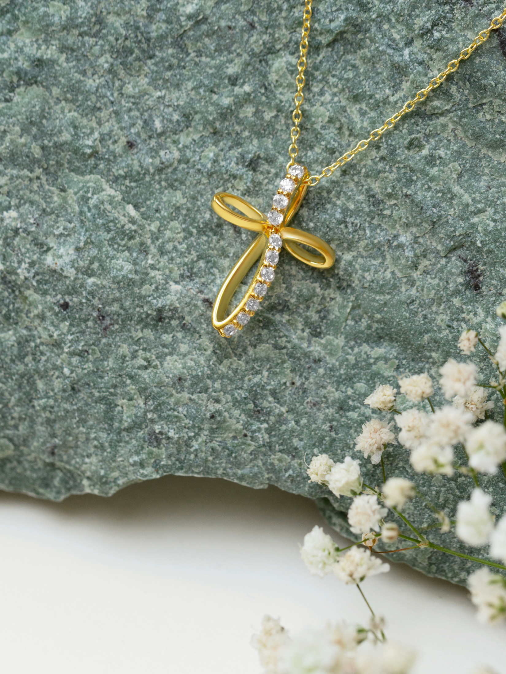 Cross & Infinity Necklace in 9ct Yellow Gold Silver Infused – Bevilles  Jewellers