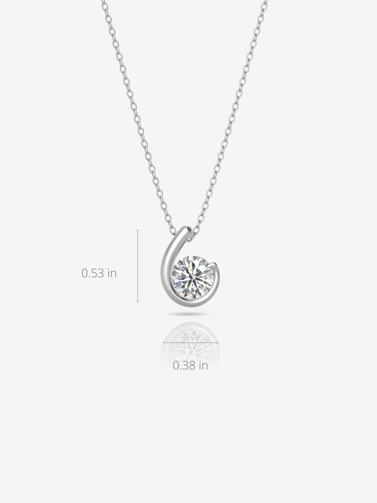 Silver Minimalist Necklace and Rhodium Plated - Verozi