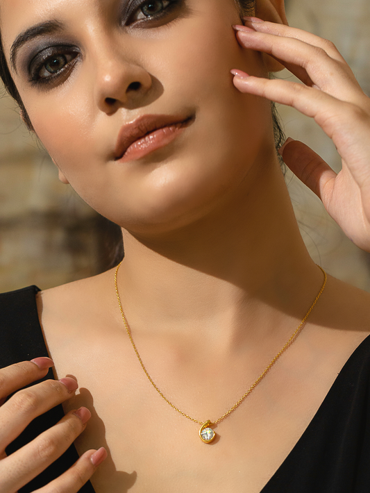 Minimalist gold shop pendant