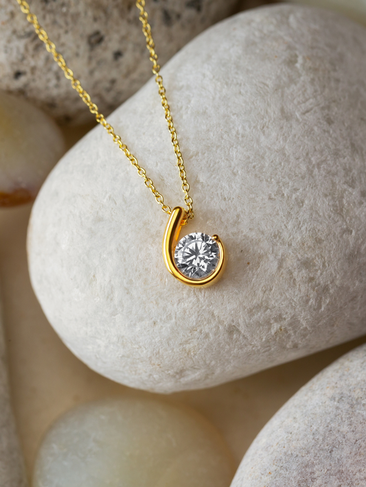 Minimalist Necklace 925 Sterling Silver and 18K Gold Plated Verozi