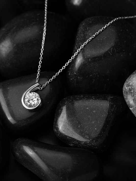 Silver Minimalist Necklace and Rhodium Plated - Verozi