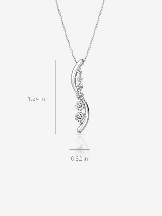 Princess Swirl Necklace 925 Sterling Silver and Rhodium Plated - Verozi