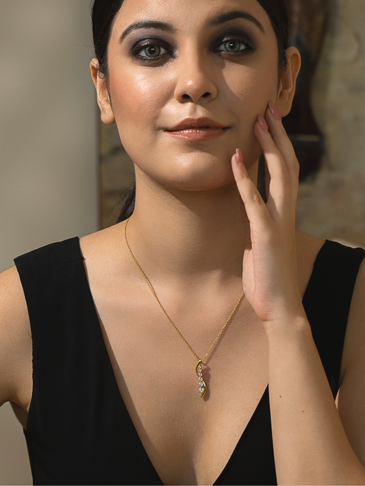 Silver Princess Swirl Necklace and 18K Gold Plated