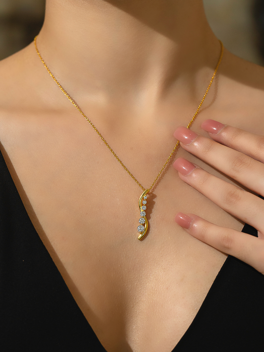 Silver Princess Swirl Necklace and 18K Gold Plated - Verozi
