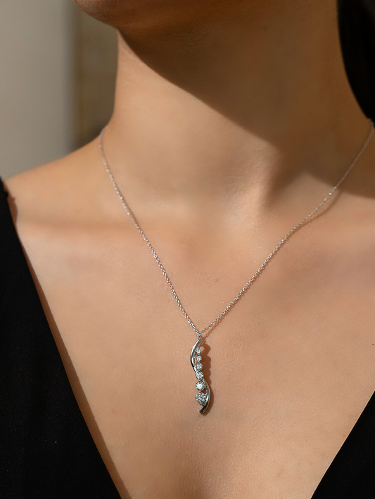 Princess Swirl Necklace 925 Sterling Silver and Rhodium Plated - Verozi