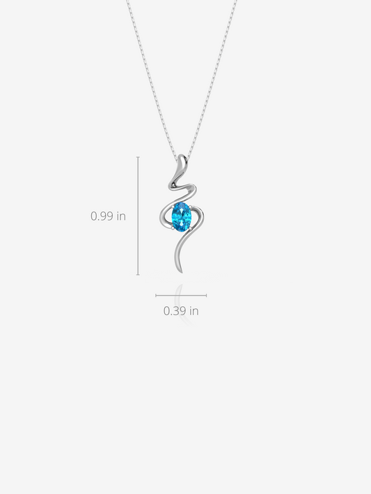 Swirl Swiss Necklace 925 Sterling Silver and Rhodium Plated - Verozi